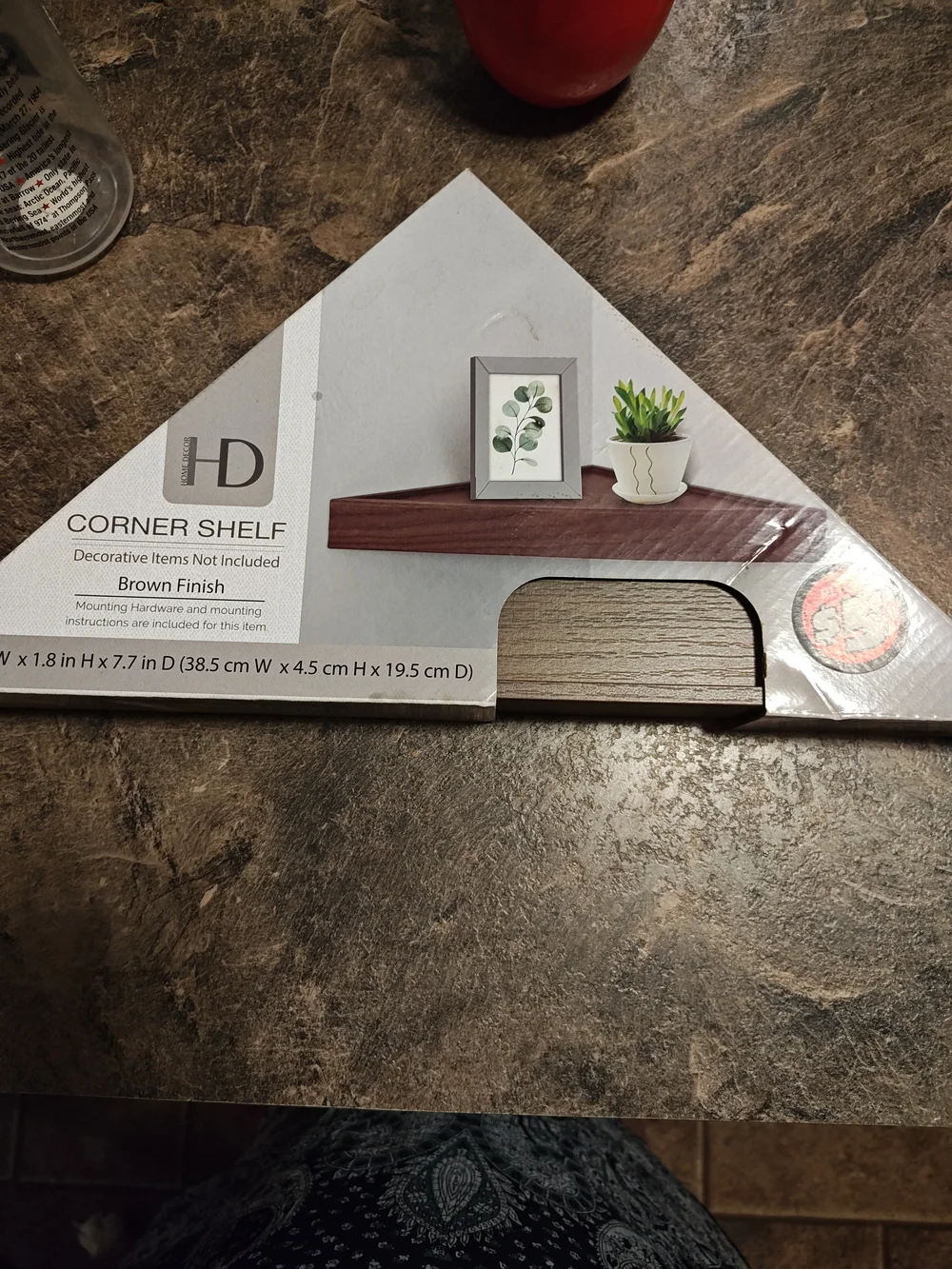 Brown Corner Wall Shelf – Decorative Floating Display